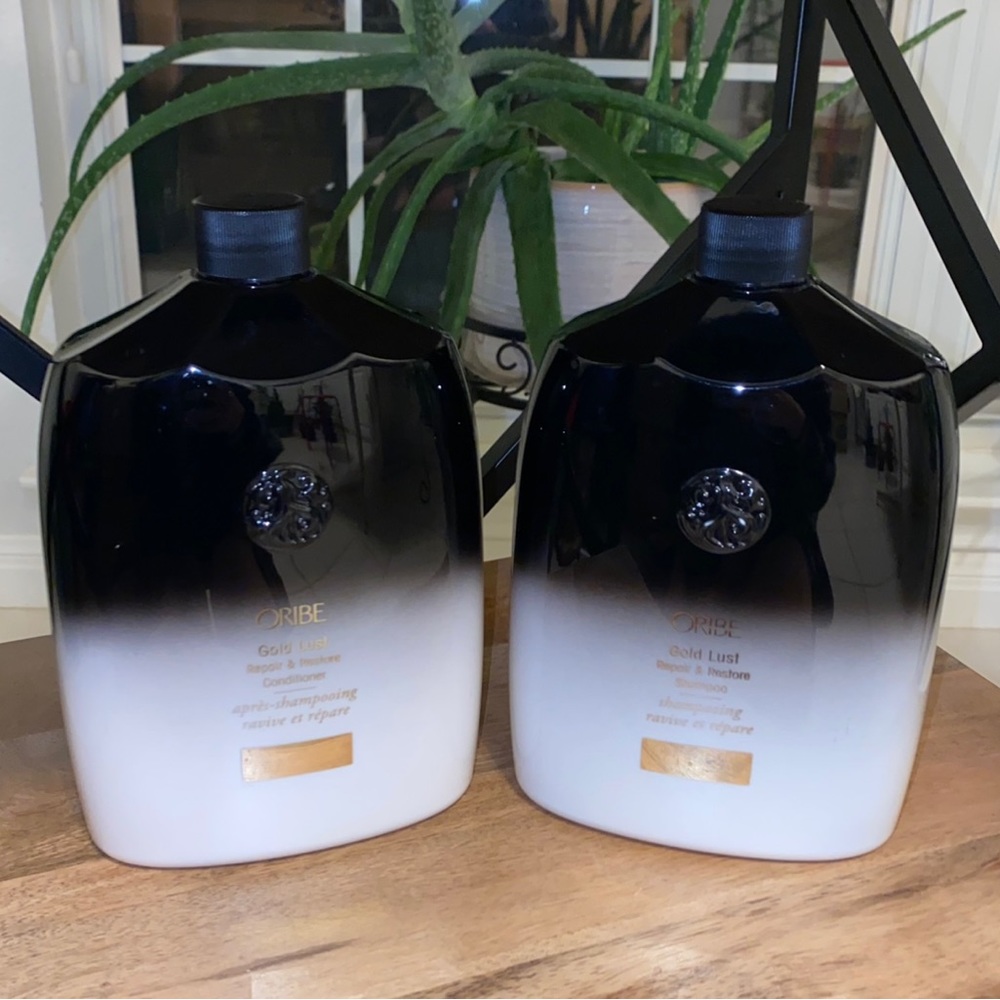 ✨Oribe Gold Lust Repair & Restore Shampoo & Conditioner Liter W/PUMPS & SAMPLES✨